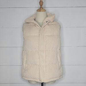 Bagatelle Cream Corduroy Puffer Vest Sz XS